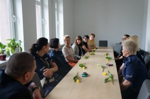 Spotkanie kierownictwa z Policjantkami i Pracownicami Cywilnymi Komendy Powiatowej Policji w Będzinie